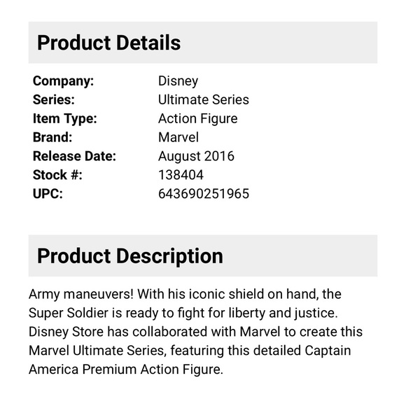 Disney Marvel Ultimate Series Captain America Exclusive Action Figure - Picture 8 of 8